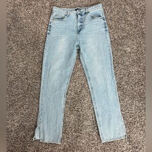 Fashion Nova Light Wash Split Hem Jeans (juniors)